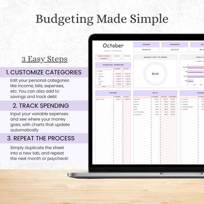 Budgeting template for Excel & Google Sheets (all currencies)